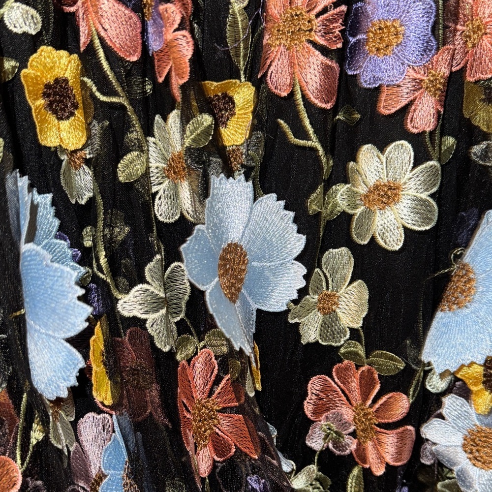 Azazie Atelier Nia Black And Multi Floral Midi Dress - Picture 10 of 10
